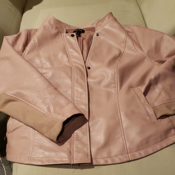 Dusty Rose "Leather" Moto Jacket - Picture 5 of 6